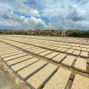 淮南 黄金麻荔枝面花岗岩石材地铺石防护中
