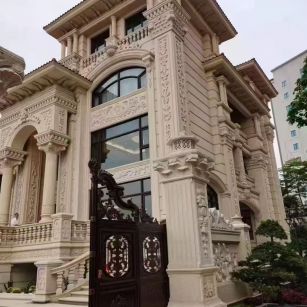 淮南 黄金麻花岗岩别墅外墙干挂效果展示