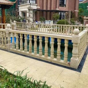 淮南黄金麻花岗岩石材栏杆，扶手，将军柱，花瓶柱