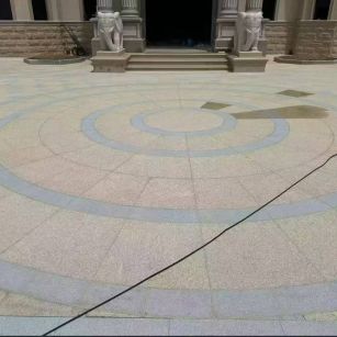 淮南 黄金麻芝麻灰花岗岩石材地铺拼接效果