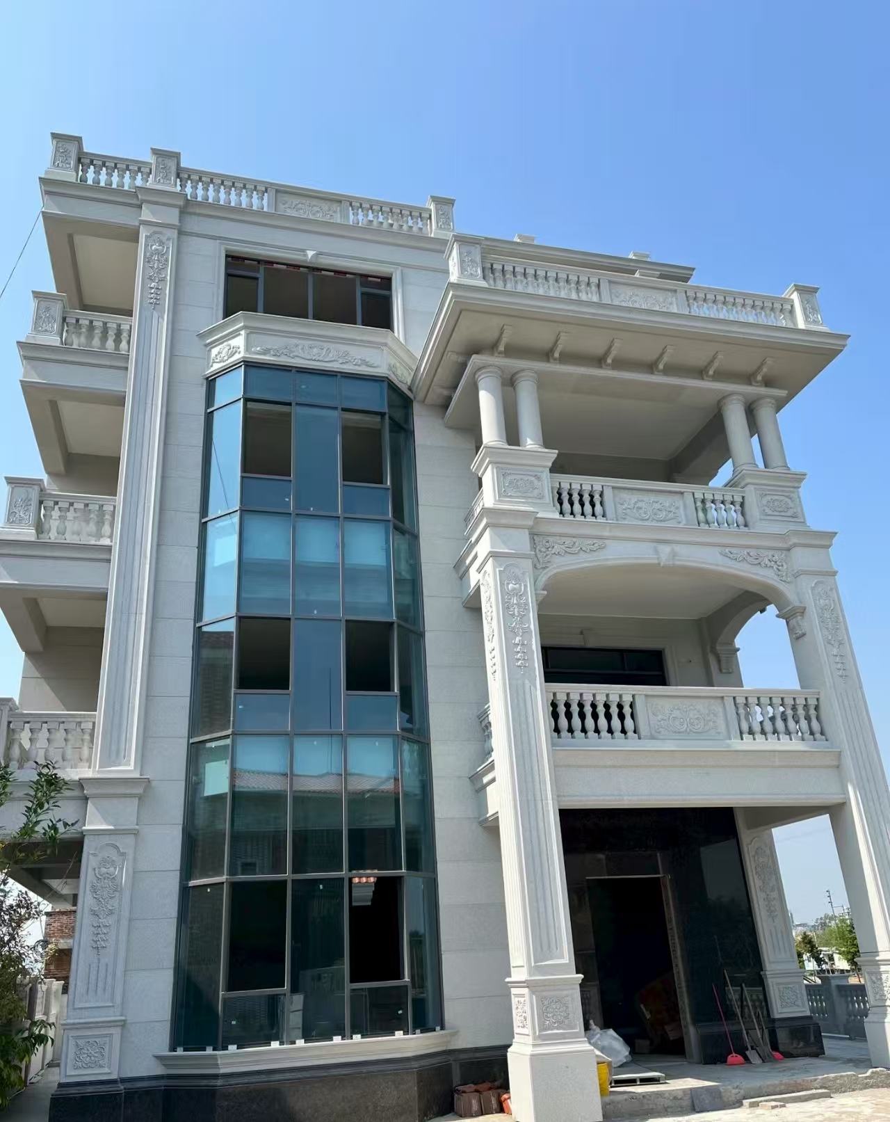 淮南 白麻花岗岩别墅外墙干挂效果展示