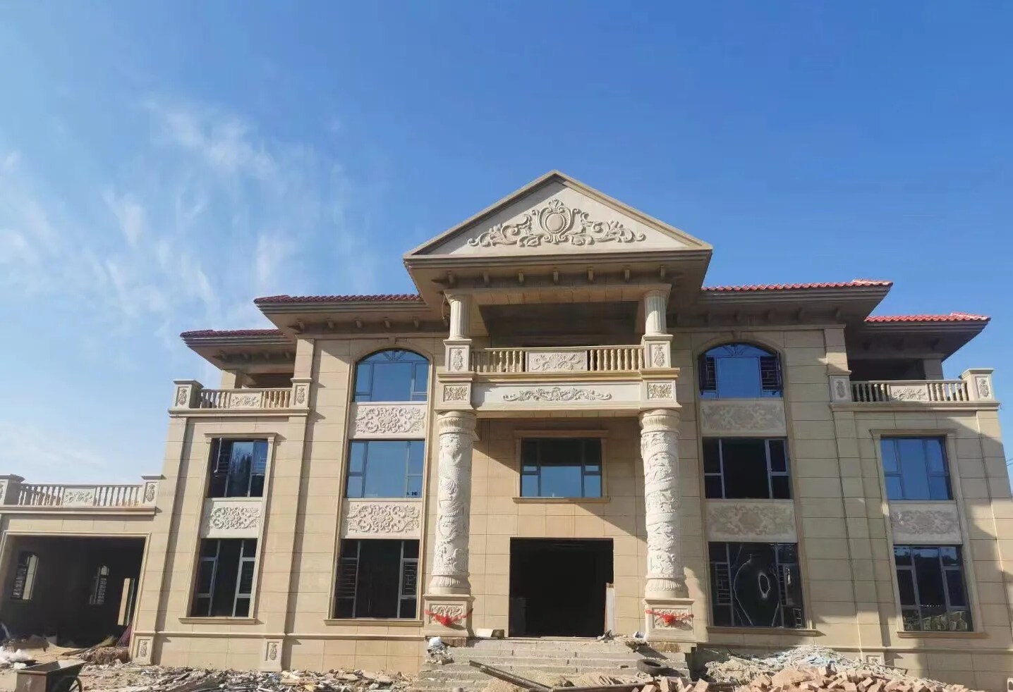 淮南 黄金麻花岗岩别墅外墙干挂