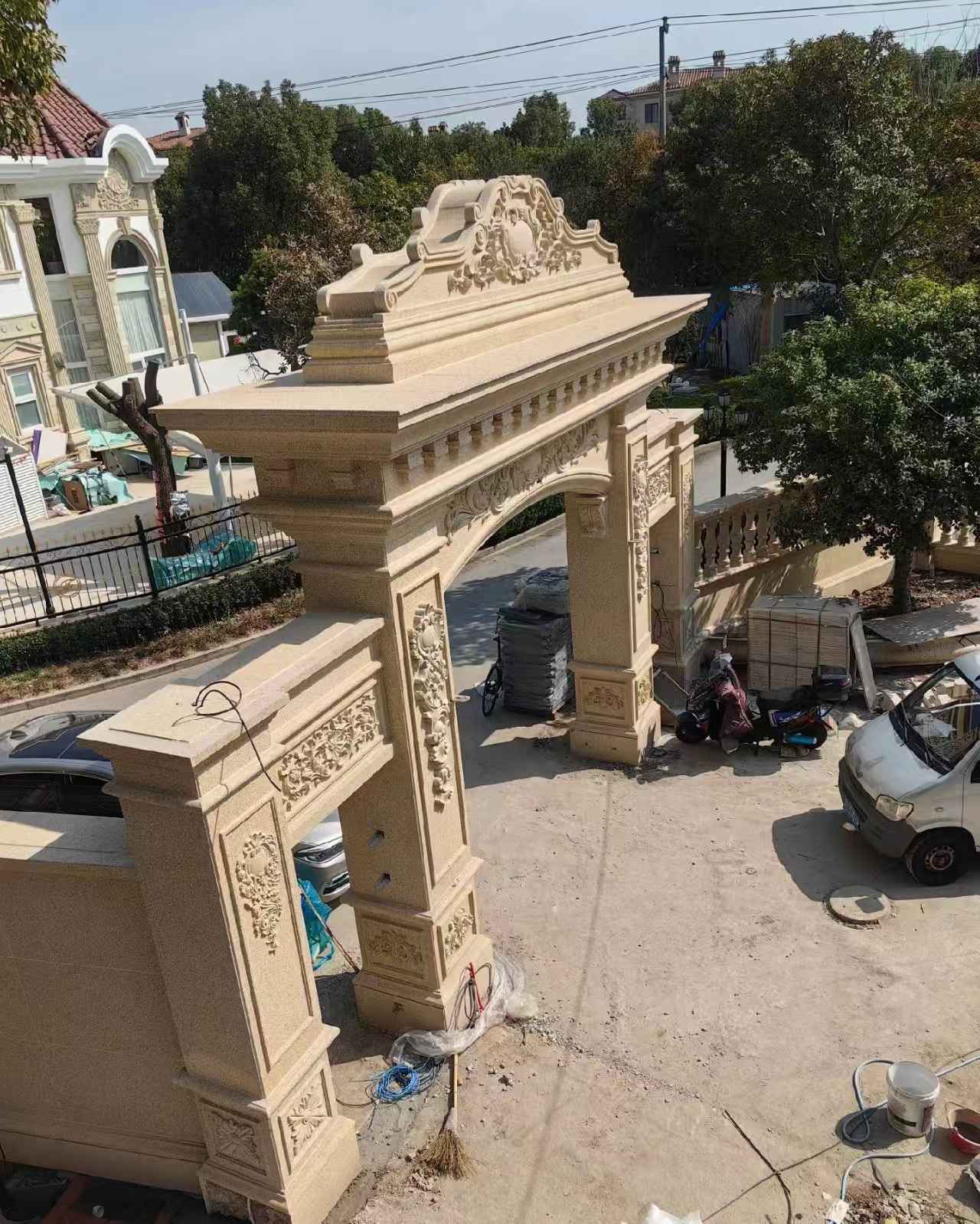 淮南 黄金麻荔枝面花岗岩别墅门楼