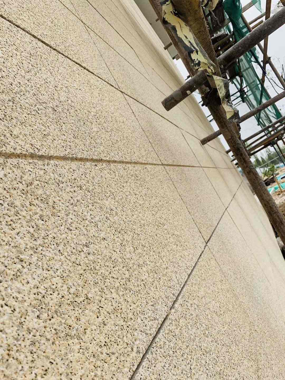 淮南 黄金麻花岗岩荔枝面外墙干挂石材效果示例