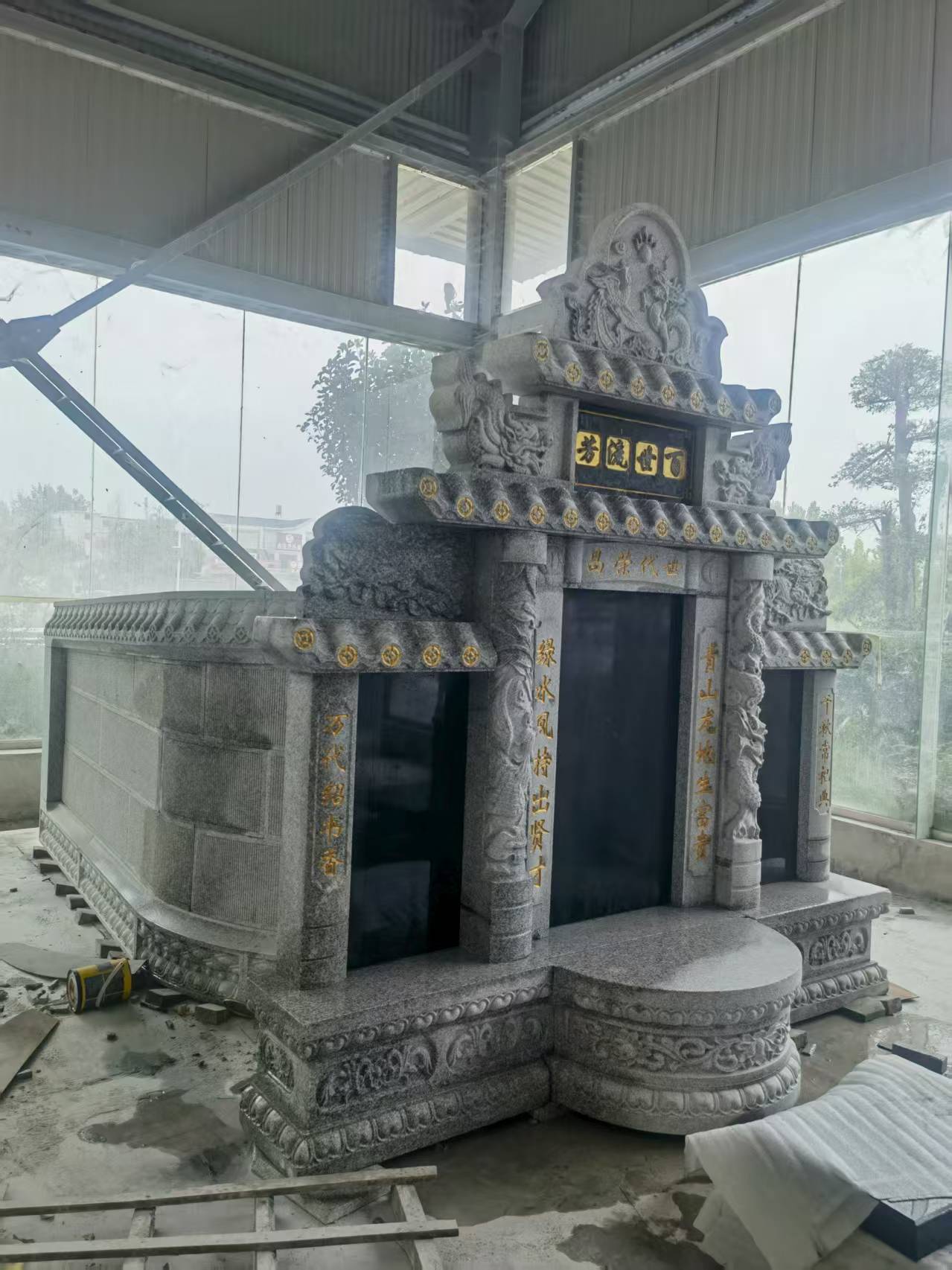 淮南 芝麻白墓碑效果展示图