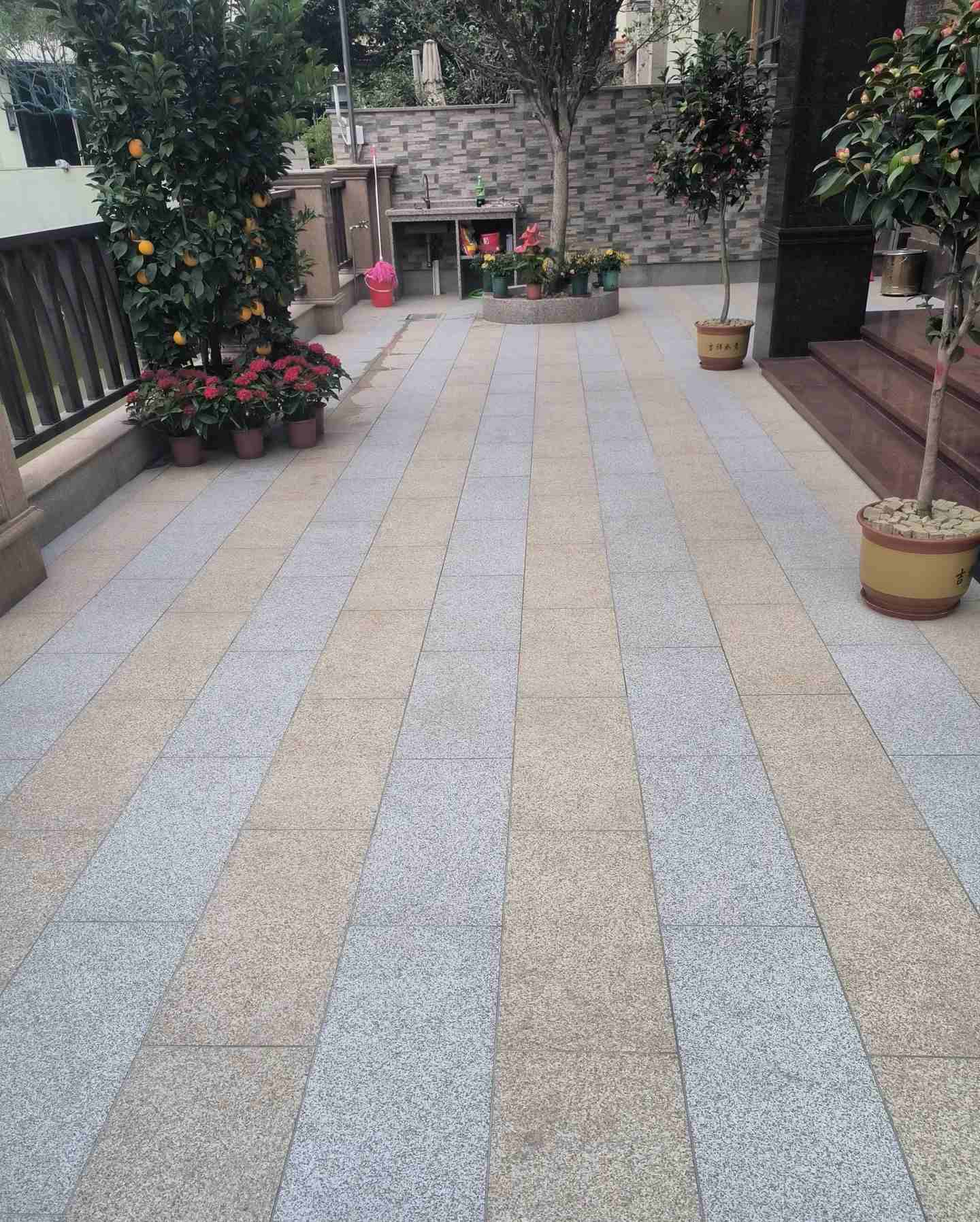 淮南 黄金麻白麻荔枝面庭院铺装展示