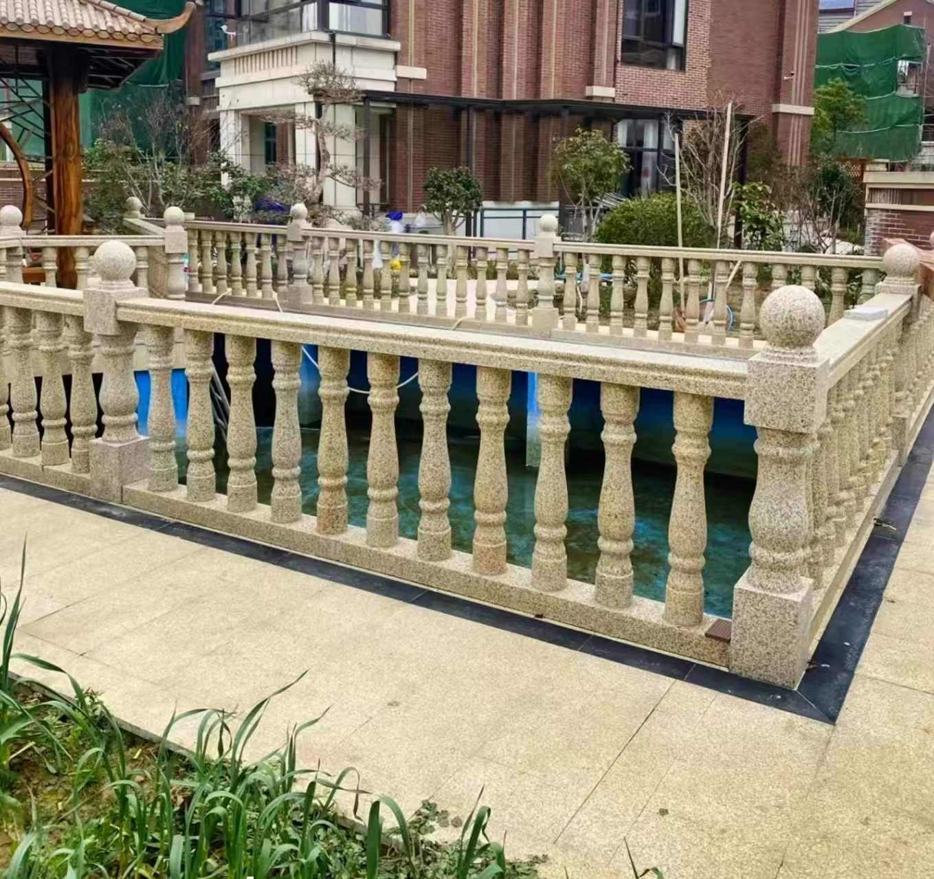 淮南黄金麻花岗岩石材栏杆，扶手，将军柱，花瓶柱